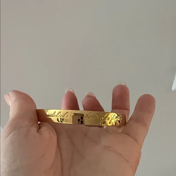 Kate Spade - Gold - Best Friends Forever Bangle - Like New - Engraved - Picture 3 of 7